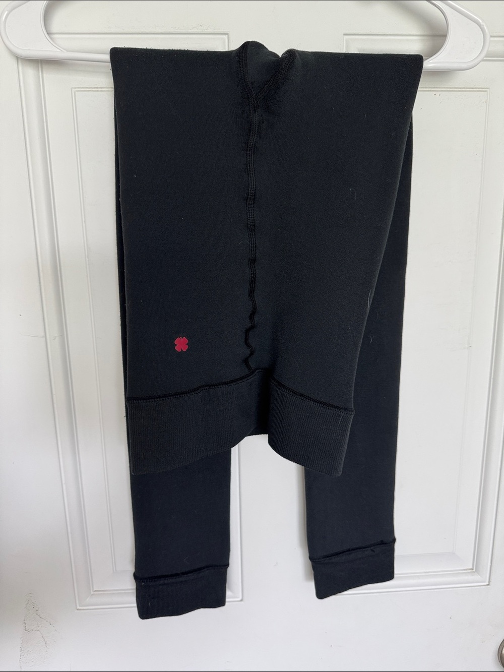 Lucky Brand Black Leggings with Red Clover Accent